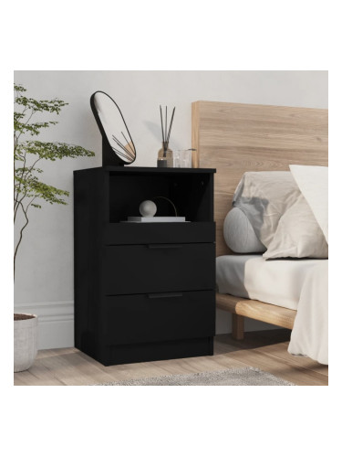 Sonata H Нощно шкафче, черно, инженерно дърво