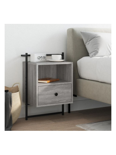 Sonata H Нощно шкафче стенно сив сонома 40x30x61 см инженерно дърво