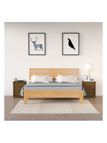 Sonata H Нощни шкафчета, 2 бр, меденокафяви, 50x35x61,5 см, бор масив