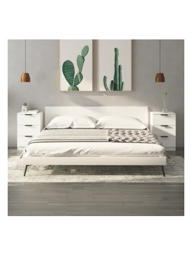 Sonata H Нощни шкафчета, 2 бр, Бял, 40x36x65 см