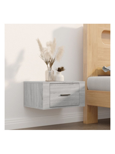 Sonata H Нощно шкафче за стенен монтаж, сив сонома, 50x36x25 см