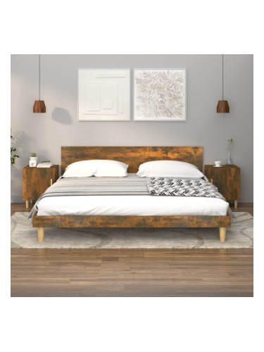 Sonata H Нощни шкафчета, 2 бр, Опушен дъб, инженерно дърво