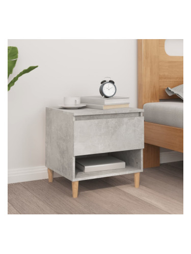 Sonata H Нощна масичка, бетонно сива, 50x46x50 см, инженерно дърво