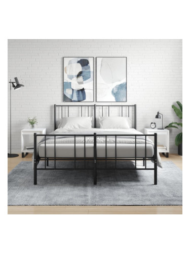 Sonata H Нощни шкафчета, 2 бр, бял гланц, 40x35x50 см, инженерно дърво