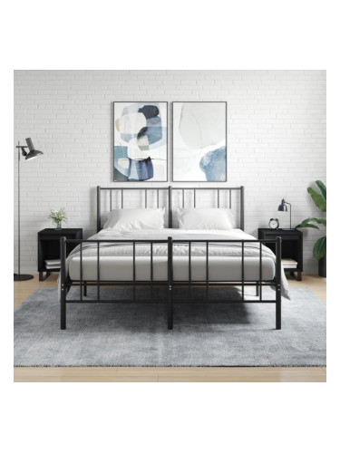 Sonata H Нощни шкафчета, 2 бр, черни, 40x35x50 см, инженерно дърво