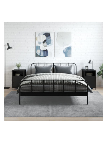 Sonata H Нощни шкафчета, 2 бр, черни, 40x42x60 см, инженерно дърво