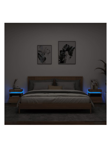 Sonata H Нощни шкафчета с LED осветление, 2 бр, сонома дъб, 40x39x48,5см
