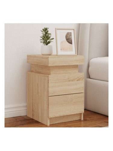 Sonata H Нощни шкафчета с LED осветление, 2 бр, сонома дъб, 35x39x55 см