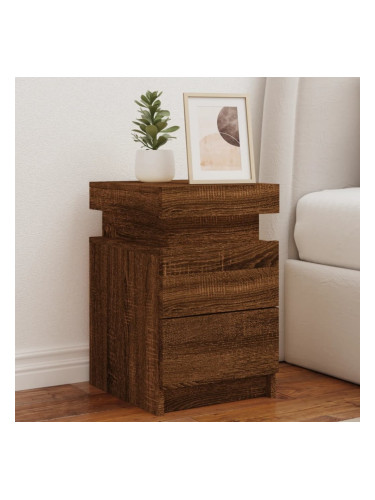 Sonata H Нощно шкафче с LED осветление, кафяв дъб, 35x39x55 см