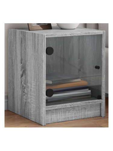 Sonata H Нощни шкафчета със стъклени врати 2 бр сив сонома 35x37x42 см