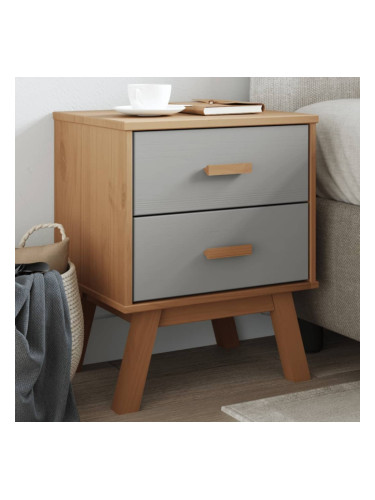 Sonata H Нощно шкафче OLDEN, сиво и кафяво, борово дърво масив