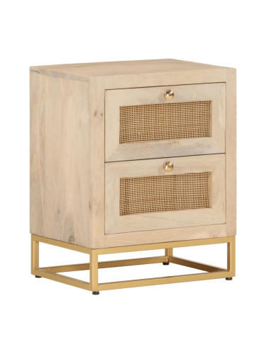 Sonata H Нощно шкафче, 40x30x50 см, мангово дърво масив и желязо