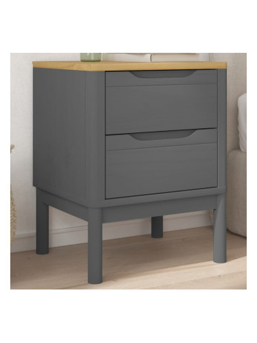 Sonata H Нощно шкафче, сиво, 45x39x57 см, борово дърво масив