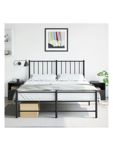 Sonata H Нощни шкафчета, 2 бр, черни, 34,5x39х44 см, стомана