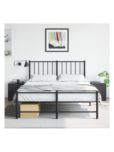 Sonata H Нощни шкафчета, 2 бр, черни, 34,5x39х44 см, стомана