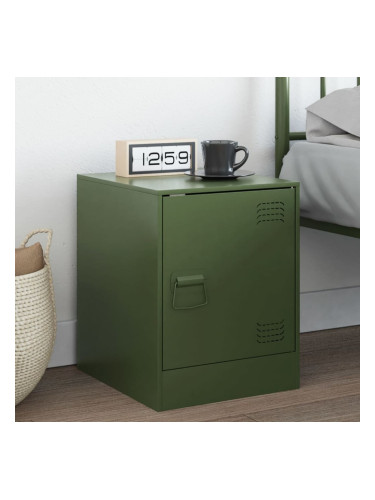 Sonata H Нощно шкафче, маслиненозелено, 34,5x39х44 см, стомана