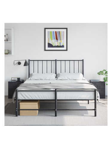 Sonata H Нощни шкафчета, 2 бр, черни, 34,5x39х44 см, стомана