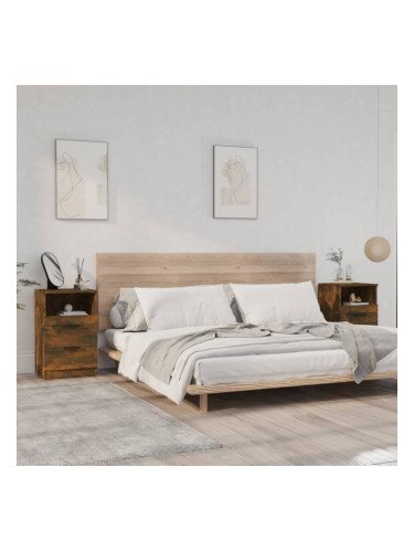 Sonata H Нощни шкафчета, 2 бр, Опушен дъб, инженерно дърво