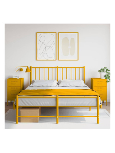 Sonata H Нощни шкафчета, 2 бр, горчица жълто, 36x39x68 см, стомана