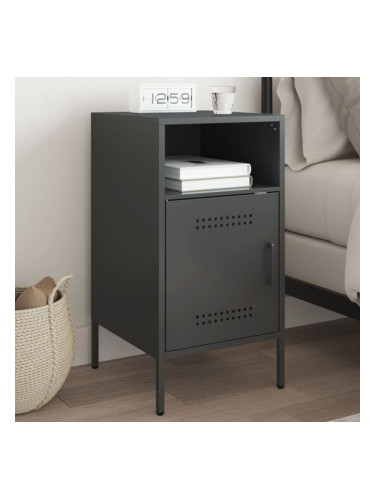 Sonata H Нощно шкафче, черно, 36x39x68 см, стомана