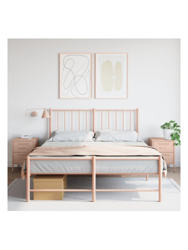 Sonata H Нощни шкафчета, 2 бр, розови, 36x39x50,5 см, стомана