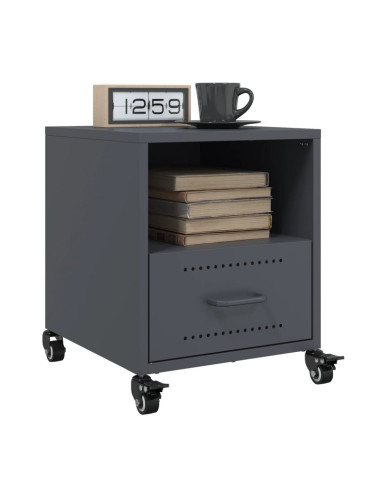 Sonata H Нощни шкафчета, 2 бр, антрацит, 36x39x43,5 см, стомана