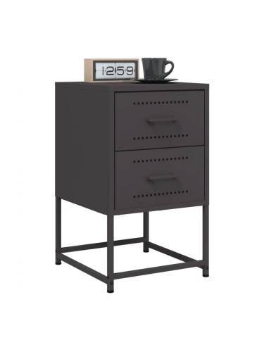 Sonata H Нощни шкафчета 2 бр черен 36x39x60,5 см стомана