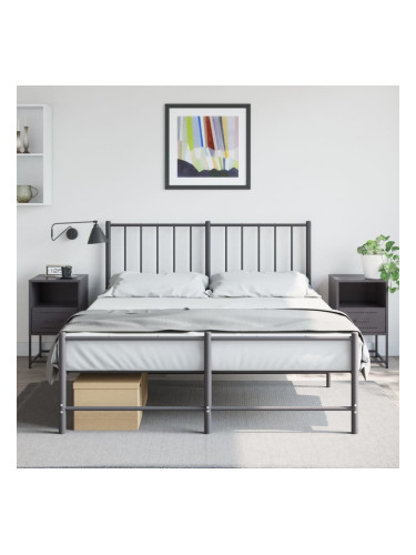 Sonata H Нощни шкафчета 2 бр черен 36x39x60,5 см стомана