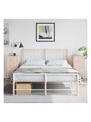 Sonata H Нощни шкафчета 2 бр розов 36x39x78 см стомана