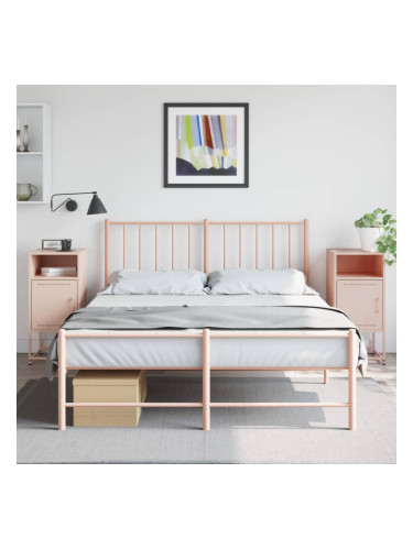 Sonata H Нощни шкафчета 2 бр розов 36x39x78 см стомана