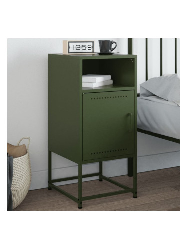 Sonata H Нощно шкафче, маслиненозелено, 36x39x78 см, стомана