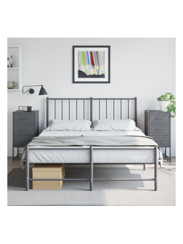 Sonata H Нощни шкафчета 2 бр антрацит 36x39x78 см стомана