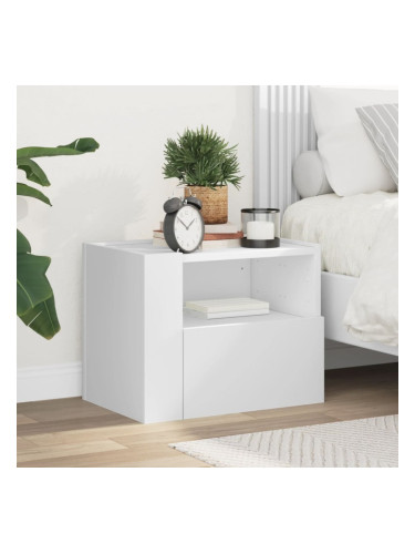 Sonata H Нощно шкафче за стенен монтаж, бяло, 45x30x35 см