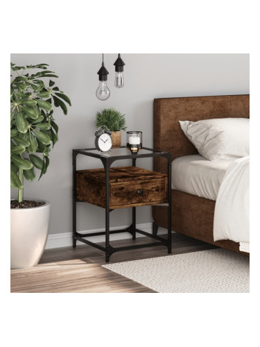 Sonata H Нощно шкафче, опушен дъб, 40x40x55 см, инженерно дърво