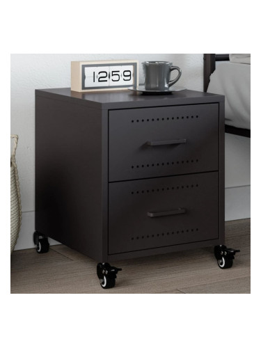 Sonata H Нощно шкафче, черно, 36x39x43,5 см, стомана