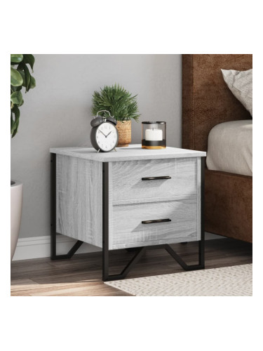 Sonata H Нощно шкафче, сив сонома, 40x41x40 см, инженерно дърво