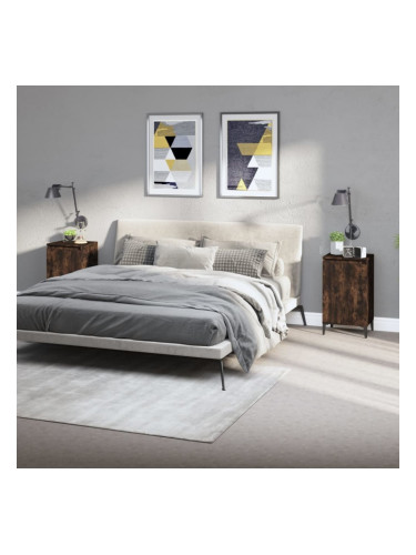 Sonata H Нощни шкафчета 2 бр опушен дъб 40x35x70 см инженерно дърво