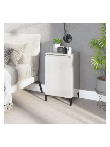 Sonata H Нощно шкафче, бял гланц, 40x35x70 см, инженерно дърво