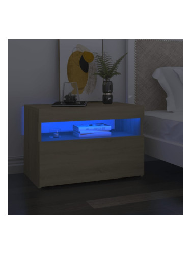 Sonata H Нощни шкафчета с LED осветление 2 бр сонома дъб 60x35x40 см