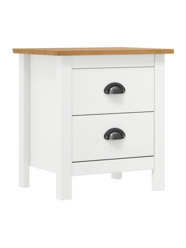 Sonata H Нощно шкафче Hill бяло 46x35x49,5 см борово дърво масив