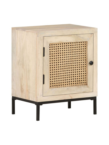 Sonata H Нощно шкафче, 40x30x50 см, мангово дърво масив и тръстика