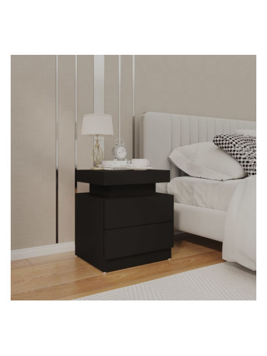 Sonata H Нощно шкафче, черно, 45x35x52 см, инженерно дърво