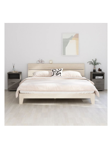 Sonata H Нощни шкафчета HAMAR 2 бр светлосиви 40x35x62 см бор масив