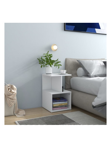 Sonata H Нощни шкафчета, 2 бр, бели, 35x35x55 см, инженерно дърво