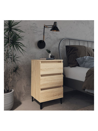 Sonata H Нощно шкафче с метални крака, дъб сонома, 40x35x69 см