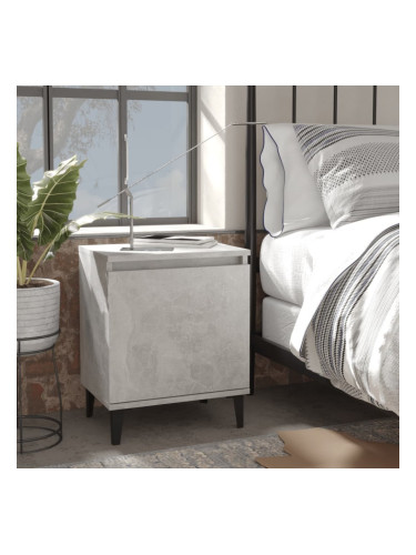 Sonata H Нощни шкафчета с метални крака, бетонно сиво, 40x30х50 см