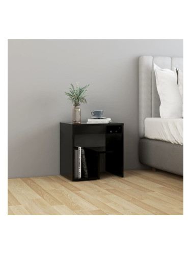 Sonata H Нощно шкафче, черно, 40x30x40 см, инженерно дърво