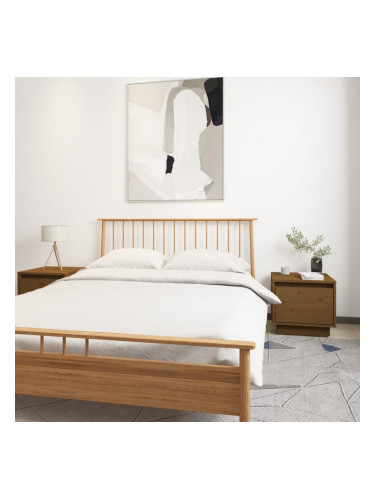 Sonata H Нощни шкафчета, 2 бр, меденокафяви, 35x34x32 см, бор масив