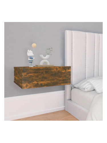 Sonata H Плаващи нощни шкафчета 2 бр опушен дъб 40x30x15 см инж. дърво