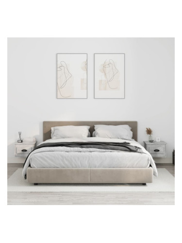 Sonata H Нощни шкафчета за стенен монтаж 2 бр бетонно сиви 41,5x36x28см